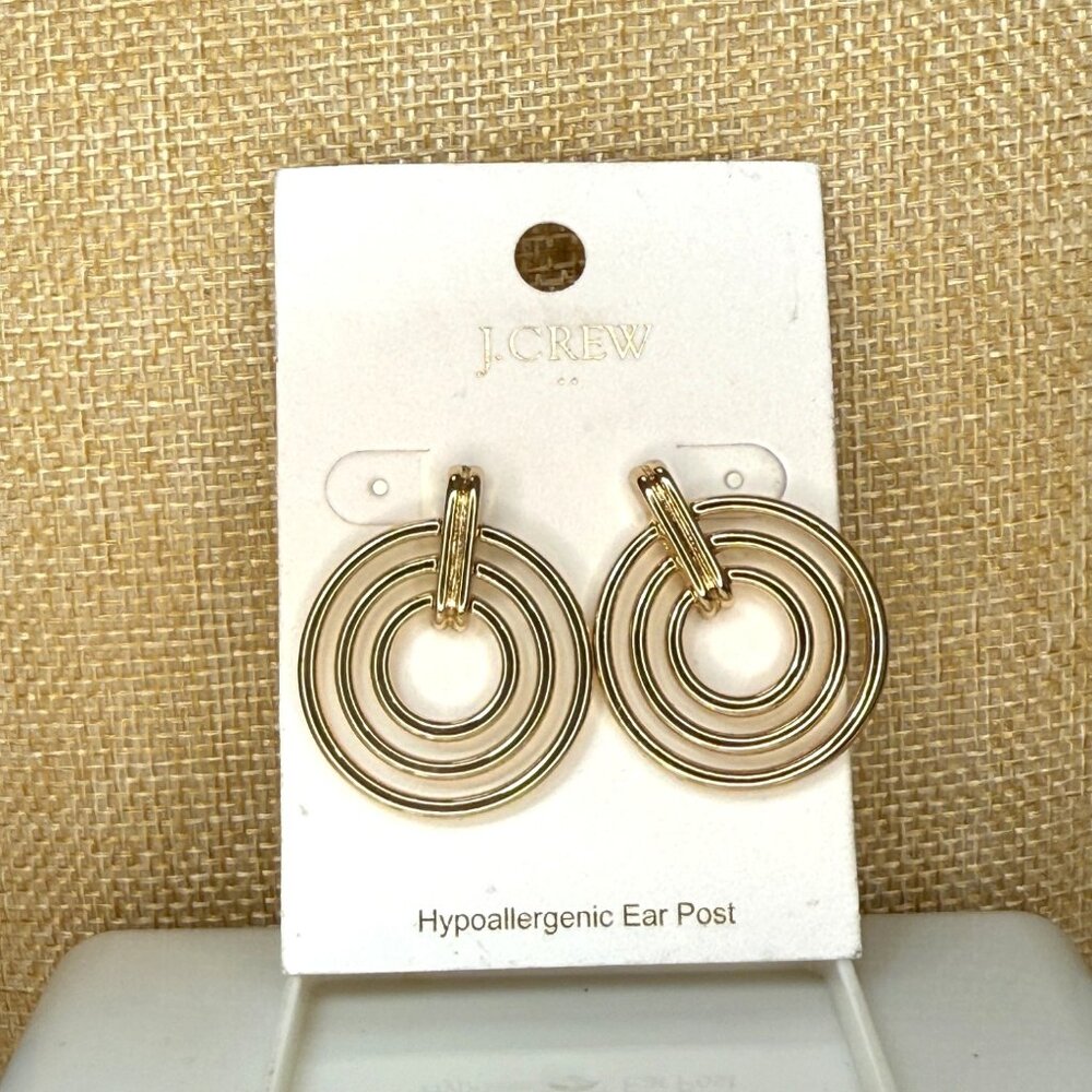 J.Crew Hypoallergenic Gold-Tone Triple Hoop Earrings For Women